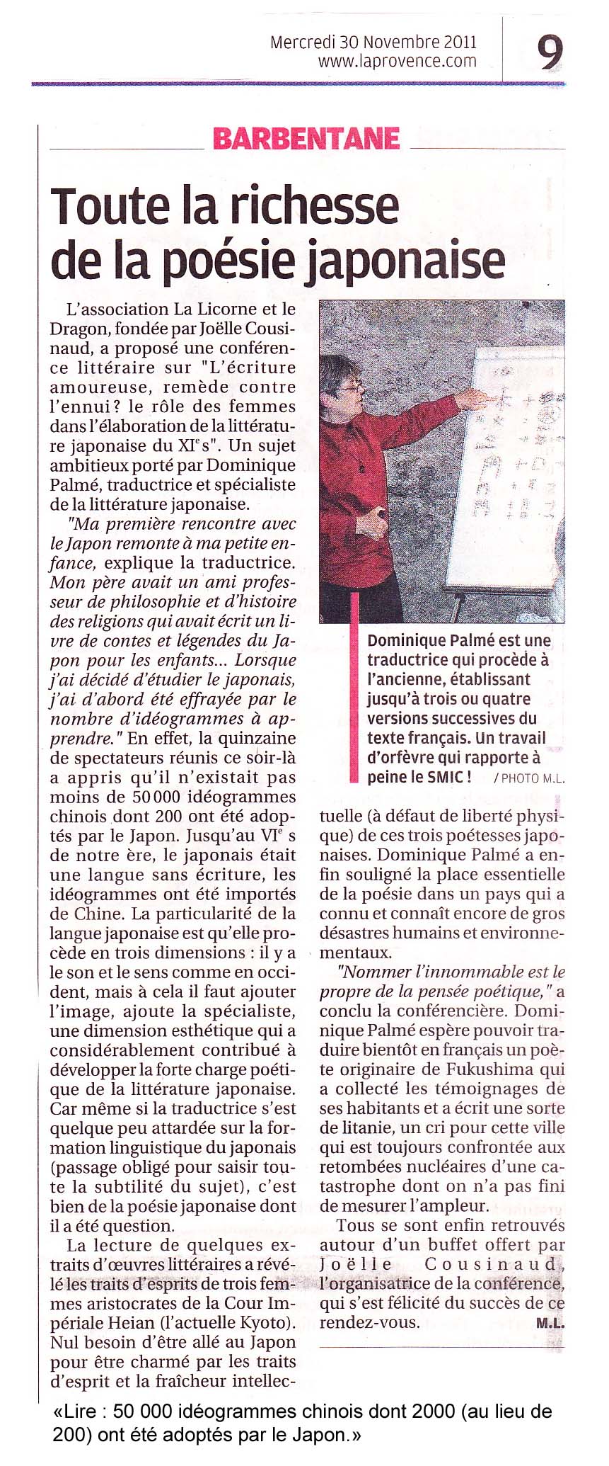 La Provence 18/11/2011